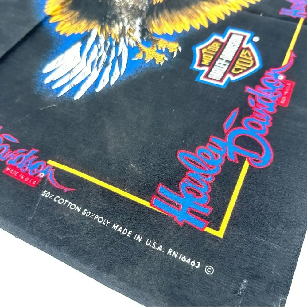 HARLEY DAVIDSON collectible square scarf/vandana multicolor cotton